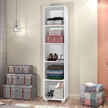 Imagem de Armário Multiuso Sofia Organizador 1 Porta 5 Prateleiras Lavanderia Quarto Escritório Área de Serviço - Lojas rpm
