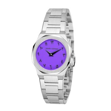 Imagem de Daniel Gorman Relógios femininos, relógio feminino analógico de quartzo, à prova d'água, relógios de pulso femininos modernos com fácil leitor, rosto grande, Roxa, Tendência