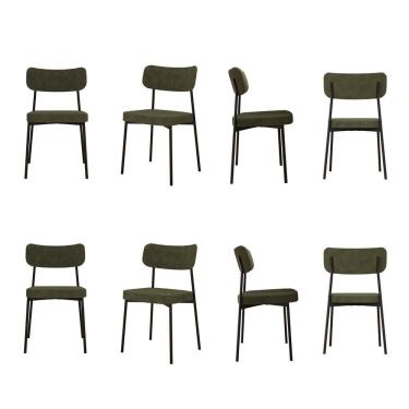 Imagem de Kit com 8 Cadeiras para Sala de Jantar Mona Yescasa Verde Alga