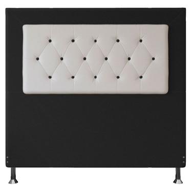 Imagem de Cabeceira Casal 1,40m Havana Suede Preto Branco