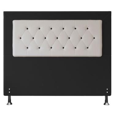Imagem de Cabeceira Queen 1,60m Havana Suede Branco Preto