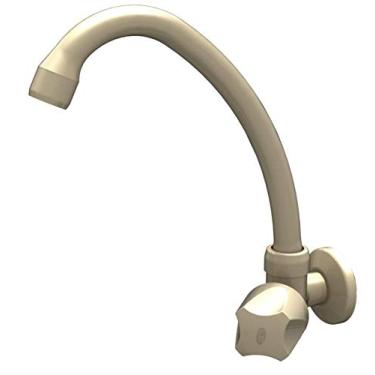 Imagem de Torneira para Cozinha de Parede Bica Móvel Búzios 1/4 de volta Bege Com Bitola De 1/2" - 3/4" Durín