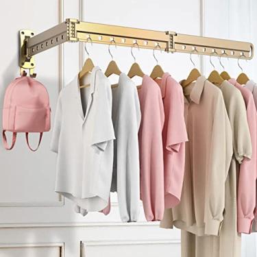 Imagem de EESCZVGBDX Suporte de parede, rack de secagem de liga de alumínio, rack de secagem de roupa, rack de secagem para lavanderia, rack de roupas econômico de espaço, prateleiras de secadora retráteis para