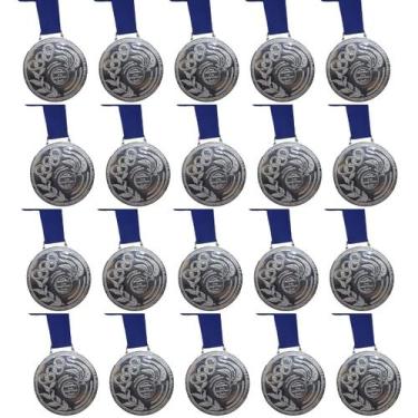 Imagem de Kit C/20 Medalhas de Prata Honra Ao Mérito Espelhada Brilhante 767 - C