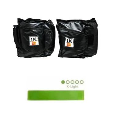 Imagem de Caneleira/Tornozeleira de Peso1 Kg Profissional + Mini Band Faixa Elás