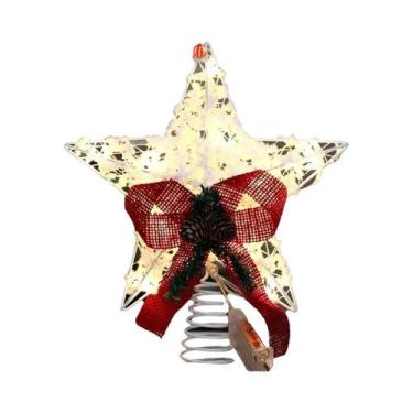Imagem de Estrela De Natal LED Com Bateria Para Topo De Árvore, Decoração De Nat