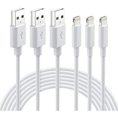 Imagem de Cabo Lightning MFi Certificado -  Charger 3Pack 6FT Lightning to USB Um cabo de carregamento compatível com  13 12 Mini Pro Max SE 11 Xs Max XR X 8 7 