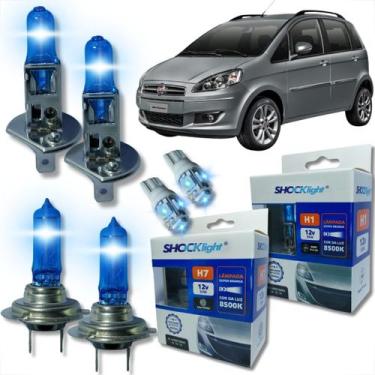 Imagem de Kit lâmpada shocklight super branca farol alto baixo e lanterna h1 h7 