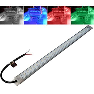 Imagem de Wave One Marine | Faixa de luz utilitária de barco com destaque de cortesia RGBW LED de 16 polegadas | Driver interno de 12-24 volts | Branco azul vermelho verde | Pontão de topo em T para canhão de convés externo interior | IP65 à prova d'água