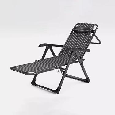 Imagem de Cadeiras reclináveis para móveis, espreguiçadeiras dobráveis para o exterior, cadeira de praia respirável, cadeiras de acampamento para adultos, altura ajustável, não ocupa espaço, para jardim de