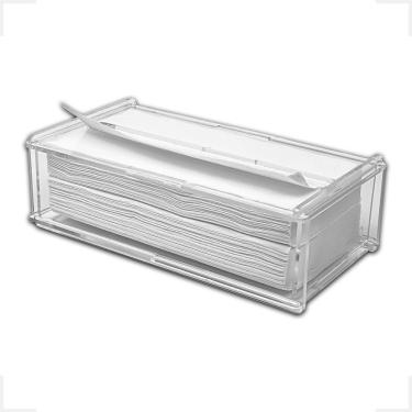 Imagem de Porta Papel Toalha Interfolha Acrílico 4mm Transparente Toalheiro Porta Papéis Papeleira Desmontável