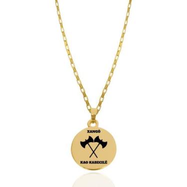 Imagem de Colar Medalha Orixá Xangô Machados Proteção Espiritual - Balaio de San