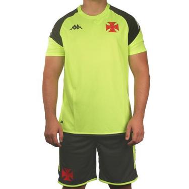 Imagem de Camisa Vasco Kappa Treino Atletas Masculino 2024 Oficial, Amarelo fluo