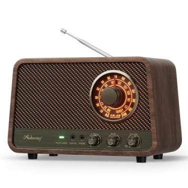Imagem de Rádio AM FM Audiocrazy Vintage com acabamento em madeira com Bluetooth