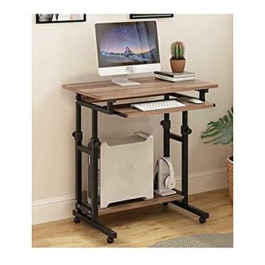 Imagem de P9IDEDFH Mesa de mesa de computador preguiçosa elevatória móvel mesa de cabeceira para casa cama de estudante quarto pequeno mesa pequena (cor: cinza)