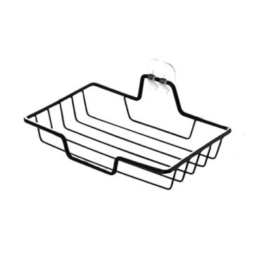 Imagem de 1 saboneteira de banheiro de aço inoxidável com suporte de parede autoadesivo - suporte de sabão drenável à prova de ferrugem (14 × 9 cm) para chuveiro, pia, cozinha