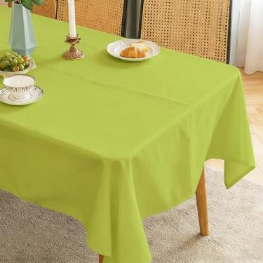 Imagem de Pacote com 2 panos de mesa de plástico premium descartáveis de plástico à prova d'água para festas de formatura piquenique (verde amarelado)
