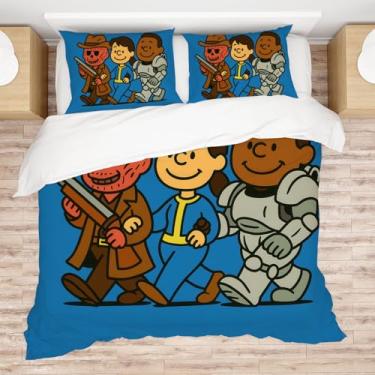 Imagem de Allenjoy Conjunto de edredom Shelter Friend com 2 fronhas para fãs, adolescentes, homens, irmãos, filhos, berçário, decoração de quarto, lavável na máquina, tamanho casal
