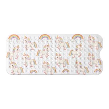 Imagem de Tapete de banheira infantil, tapete de banho antiderrapante com desenho animado para crianças e crianças, tapete de segurança antiderrapante de unicórnio com ventosas fortes, tapete de banho macio