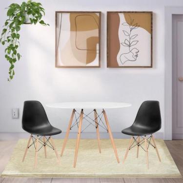 Imagem de Conjunto Mesa de Jantar 90cm com 2 Cadeiras Eiffel - Móveis La Bella
