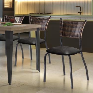 Imagem de Kit 4 Cadeiras para Cozinha Junco Sintético Md05 - CCS Interiores