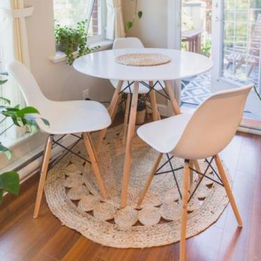 Imagem de Conjunto Mesa de Jantar 90cm e 3 Cadeiras Eiffel - Móveis La Bella