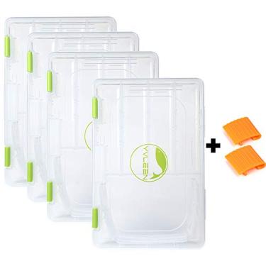 Imagem de YVLEEN Caixas De Equipamento De Pesca-3600 3700, Equipamento, Armazenamento, Organizadora De Plástico Com Divisórias Removíveis-2Pacotes/4Pacotes Bandejas De Equipamento-Incluída 2Peças De Clipe Extra