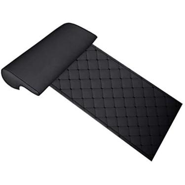 Imagem de KRASS Almofada de assento de carro com travesseiro de apoio de perna confortável, descanso de pernas almofada de couro estendido para condução de longa distância para carros ônibus trens escritório casa, preto1, colecionador88