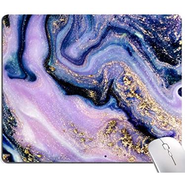 Imagem de Armanza Mouse Pad, mouse pad de mármore de ouro marinho roxo, tapete de mouse texturizado premium quadrado à prova d'água base de borracha antiderrapante tapetes de computador para escritório laptop mesa