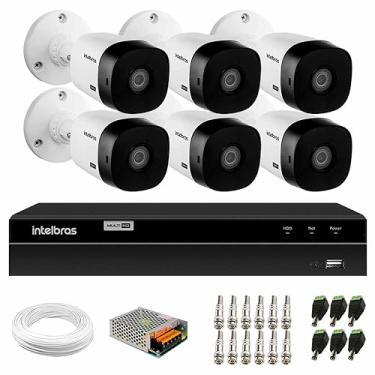 Imagem de Kit 6 Câmeras Intelbras VHL 1220 B Bullet Visão Noturna 20m Resistente a Chuva+ DVR Intelbras MHDX 1108 Multi HD de 8 Canais 1080p Lite