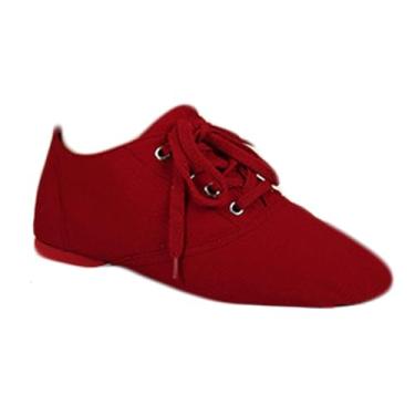 Imagem de Letuwj Sapatos de dança sapatos de jazz masculinos e femininos balé sapatos de dança de fundo macio, Vermelho, 3.5