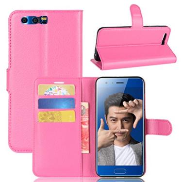 Imagem de Capa carteira para Huawei Honor 9, carteira flip de couro PU premium com compartimento para cartão, suporte e fecho magnético [capa interna à prova de choque de TPU] Compatível com Huawei Honor 9