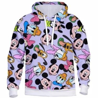 Imagem de Blusa de Frio Feminina Com Capuz Estampada Moletom Flanelado Confortável-Unissex