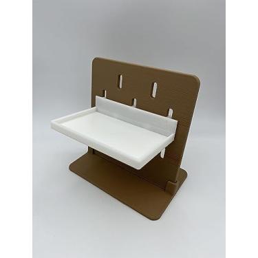 Imagem de Hautico 3 unidades de prateleiras de armazenamento, acessórios compatíveis com o sistema IKEA Skadis para livros, carteiras, moedas ou mini brinquedos, impressão 3D (branco, 10 x 2,10 cm (10 cm x 6