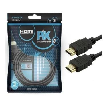 Imagem de Cabo Hdmi 2.1 Gold 8k Ultra Hd 3m Hdr 19p Tv Games 3 Metros - CHIPSCE