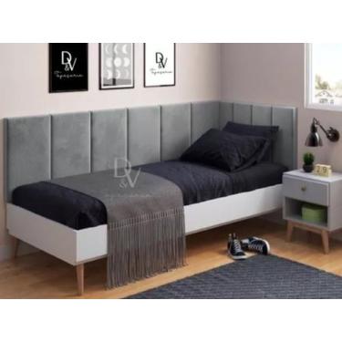 Imagem de Cabeceira para Cama Box Solteiro 0,90 Conjunto L Premuin - D&V TAPEÇAR