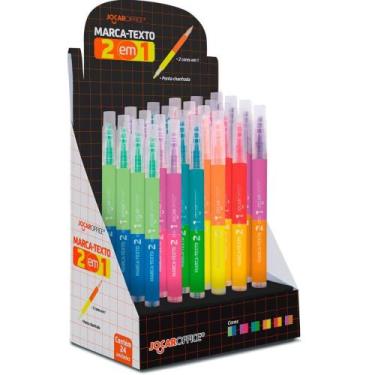 Imagem de Caneta Marca Texto Jocar 2 em 1 6 Combinações de Cores DP.C/24 - Leono