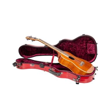 Imagem de Crossrock Capa para Ukulele Barítono, serve para até 78 cm | Capa dura 100% fibra de vidro com travas da marca, trava TSA, compartimento de acessórios e alças destacáveis-vermelho (CRF2030BURD)