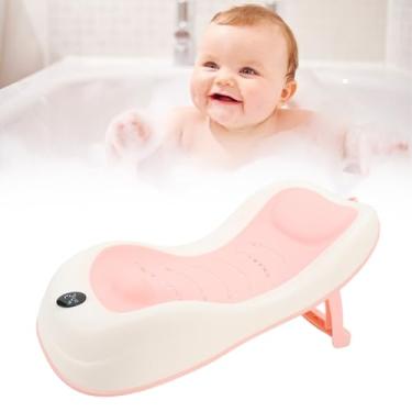 Imagem de Suporte para Banho de bebê, Banheira para Recém-nascidos, Suporte para Banheira para Bebês, Banheira para Recém-nascidos Com Termômetro, Pia Macia, Antiderrapante, Portátil, (Rosa)