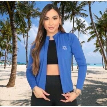 Imagem de Casaco feminino proteção solar UV 50+ FPS - Force, Azul royal, M