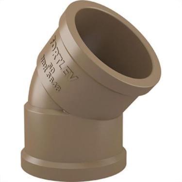 Imagem de Cotovelo Fortlev PVC Liso Liso J 1.1/4 X45 Marrom - Kit C/10 Unidades 