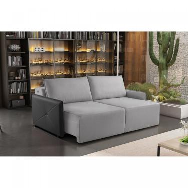 Imagem de Estofado Retrátil 200Cm Com Usb Urban Estofart Cinza/Preto