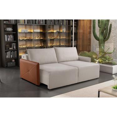 Imagem de Estofado Retrátil 160Cm Com Usb Urban Estofart Bege/Paçoca