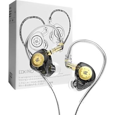 Imagem de Fone De Ouvido Profissional KZ EDX Pro Intra-auricular, Driver Dinâmico Magnético Composto de 10mm, Cabo Substituível, Original - Perfeito para Cantores - AlverSun (PRETO TRANSLUCIDO)