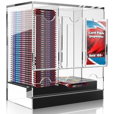Imagem de Booster-Pack-Dispenser with Black Base Premium 3-Slot Acrylic Card Pack Dispenser Organize & Display PKMN, MTG, Sports Cards - Stackable TCG Storage (108+ Packs)