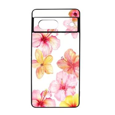 Imagem de qizjio Capa de telefone de verão à prova de choque protetora com flor de hibisco para Google Pixel 7