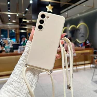 Imagem de Capa transversal em cor pastel para Samsung Galaxy S25 S24 S23 S22 S21 S20 Fe Plus Note 20 Ultra, capa traseira de silicone macio TPU (para Samsung S22 Plus/branco antigo)