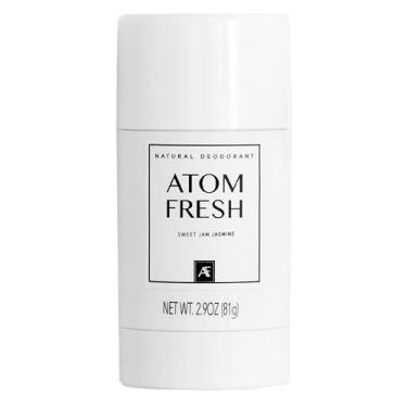 Imagem de Desodorante Atom Fresh Natural Solid Stick – 72H Triple Odor Defense – Sem alumínio, sem bicarbonato de sódio – com aminoácidos, pó mineral, amido vegetal – Sweet Jam Jasmine – Seguro para a pele – 82