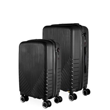 Imagem de Cj Malas Polipropileno 2 Peças P e M com Rodas 360 França - AeroMalas (Preto)