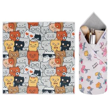 Imagem de GianiaChi Pano mágico autoadesivo | Protetor de lente de câmera + bolsa de armazenamento de cosméticos | Reutilizável, lavável, organizador dobrável | Estojo de viagem portátil para lentes, pincéis e